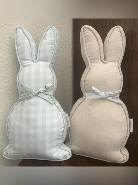 Two Shabby Chic Easter or Spring bunny rabbit accent pillows!